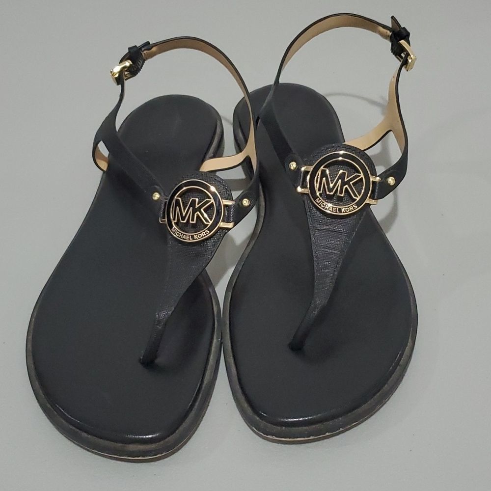 MICHAEL Michael Kors Black and Gold Sandals